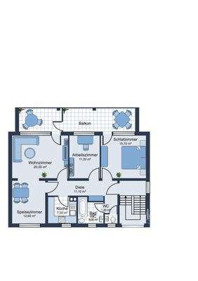 Aufbereiteter Grundriss 1. OG