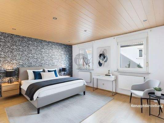 Schlafzimmer 1.OG Konzeptdarstellung