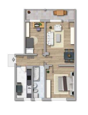 Regelgrundriss Nestlerstraße 29-43_3-Zimmerwohnung