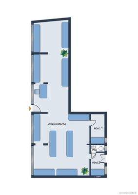 Grundrissskizze der Immobilie - nicht maßstabsgetreu - Möbilierung dient lediglich zur Veranschaulichung und ist nicht Bestandteil der Immobilie