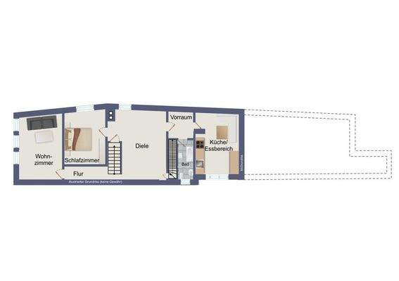 Obergeschoss, Geschäftshaus (kein Maßstab)