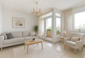 Wohnzimmer (mit KI möbliert)