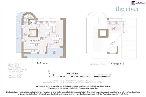 Grundriss Top 1, Schematische Darstellung
