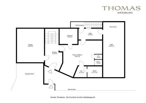 Planskizze Kellergeschoss