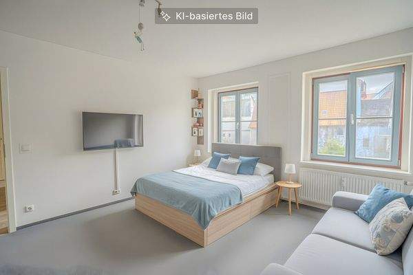 Wohn- und Schlafzimmer digital möbliert