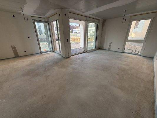 Wohnung 2 Wohnzimmer aktueller Bauzustand