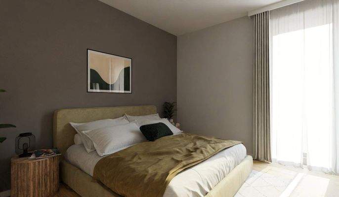 Helles und komfortables Schlafzimmer