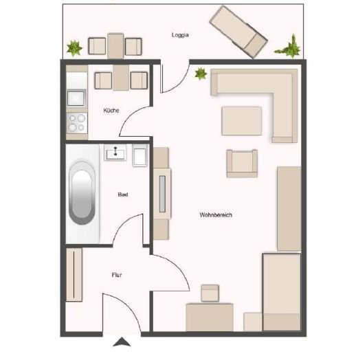 1-Zimmer-Apartment mit Westloggia und traumhaftem Fernblick im Münchner Süden