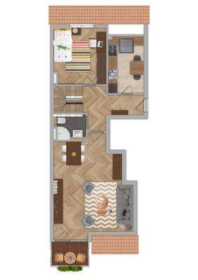 Grundriss unterer Ebene