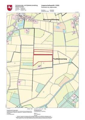 Liegenschaftskarte 1 zu 5000 nicht maßstabsgerecht