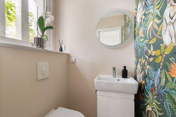 Gäste-WC mit großem Fenster