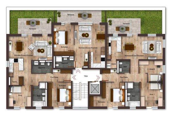 Grundriss Wohnungen 1OG