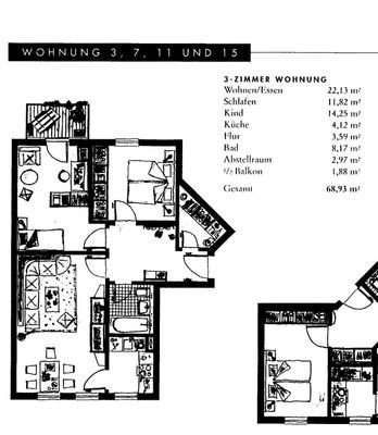 Grundriß Wohnung 3.Etage