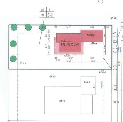 Mögliche Bebauung mit weiterem Wohngebäude