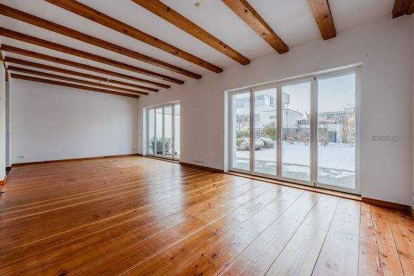 Open-plan dining and living area