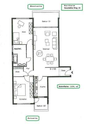 Grundriss der Wohnung