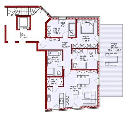 Grundriss Wohnung 8