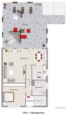 Grundriss 1. OG 1752