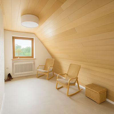 Ruhiges Schlafzimmer auf der oberen Etage