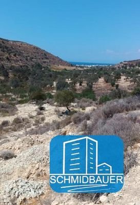 Kreta, Kalamaki: Grundstück mit herrlichem Meerblick und einer Vorbaugenehmigung für 4 Häuser zu verkaufen