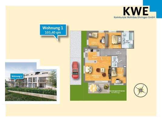 Wohnung Nr. 1 - Grundriss