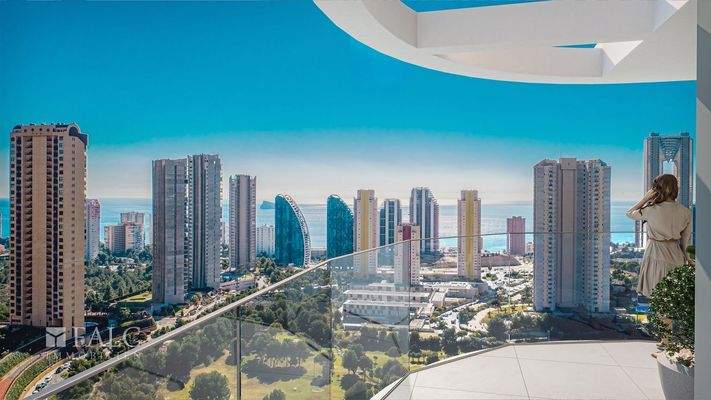 Terrasse mit Skyline/Meerblick