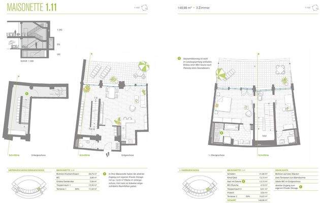 Grundriss Maisonette 1.11