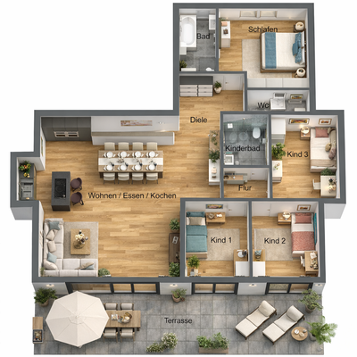 Grundrissvariante 3d