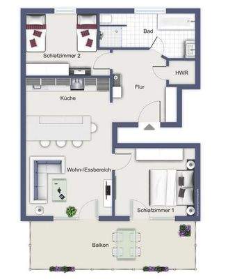 Grundriss "Sonne" im OG
