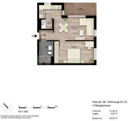 Grundriss Wohnung 23