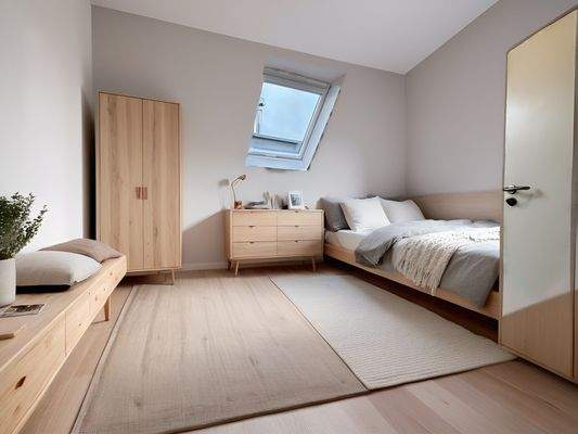 Schlafzimmer OG - KI möbliert