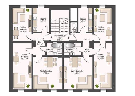 Grundriss gesamte Etage
