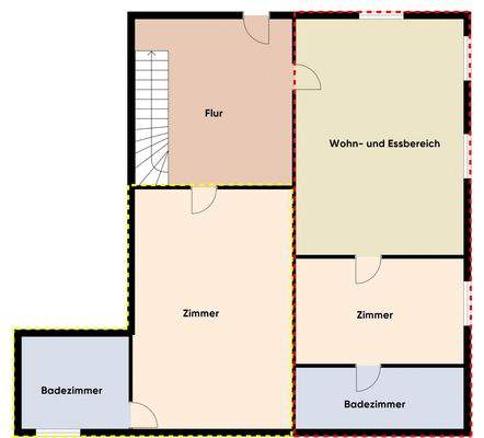 Grundriss ohne Maßstab / 1. OG - Top 2 & 3