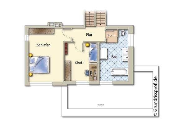 Schlafen / großes Badezimmer / DG