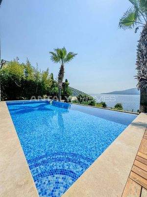 Detached Sea-View House with Private Beach in Kalkan Antalya