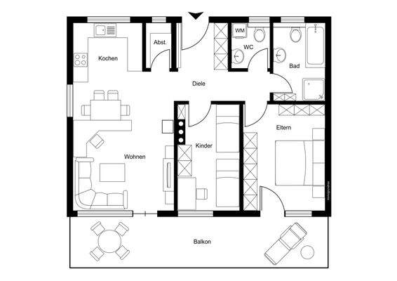 Grundriss ohne Maßstab