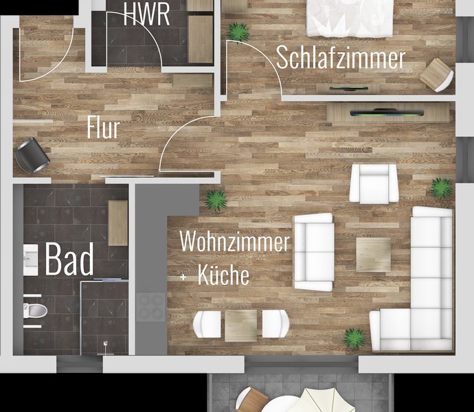2 Zimmer Wohnung in Wittenförden