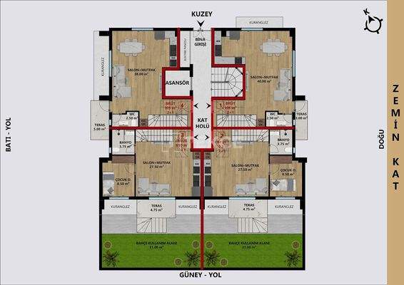 Apartments for Sale in Konyaaltı Arapsuyu in a Complex with Parking