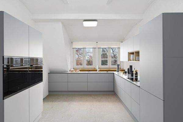 Gestaltungsoffene Küche mit Einrichtungsvorschlag