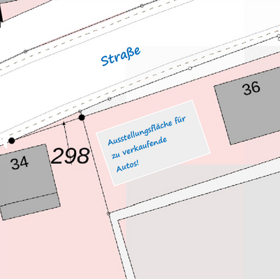 opt. Ausstellungsfläche für zu verkaufende Autos