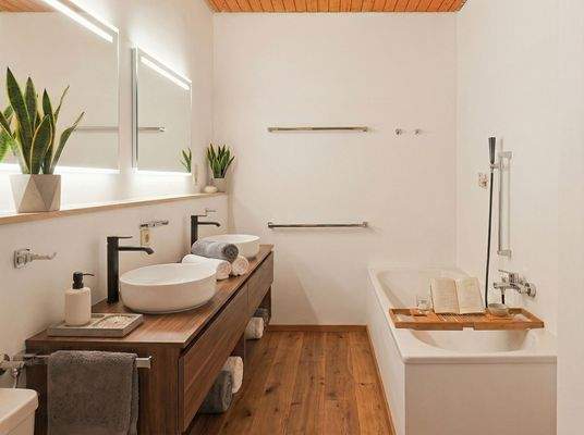 Großzügiges Badezimmer mit komfortabler Ausstattung (visualiert)