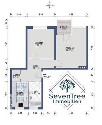 Ausschnitt Grundriss 1. OG WE 27 Angaben ohne Gewä