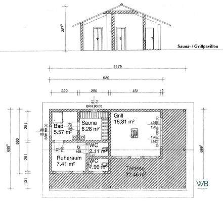 Grundriss Sauna-Grillhaus