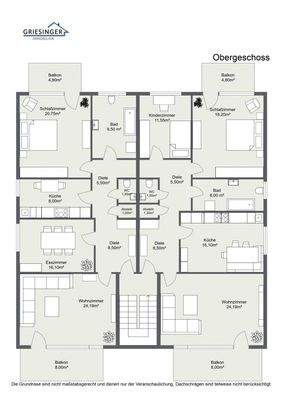 2D -Grundriss-Obergeschoss