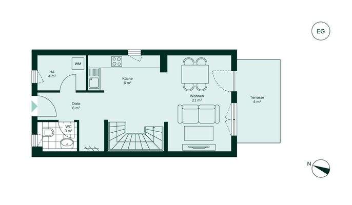 Geräumiges Erdgeschoss mit viel Stauraum
