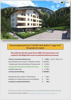 Berechnungsbeispiel BV Bad Gastein mit WBF 2-Zi ET