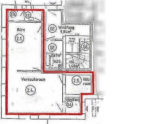 Grundriss Gewerbeeinheit