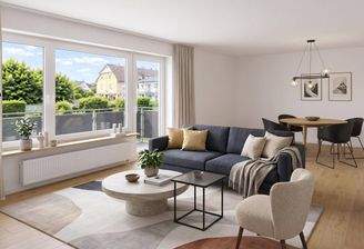 Wohnzimmer mit Balkon