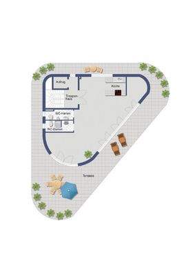 Grundriss Penthouse-Büro / 3. OG - nicht maßstabsg