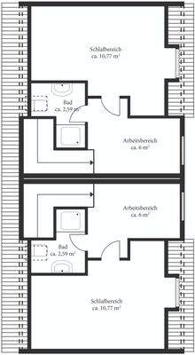 Grundriss Dachgeschoss beide Häuser